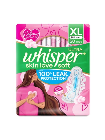 Whisper Ultra Skin Love Soft Sanitary Pads XL 50 Napkins