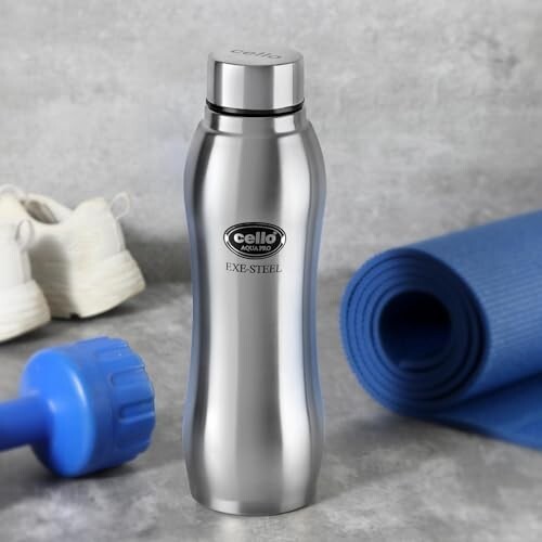 Cello Aqua Pro Stainless Steel Water Bottle 1000 ml, Silver 