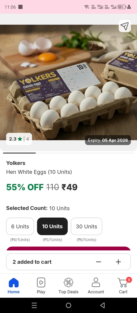 Minutes - 10 Eggs @ Rs.49