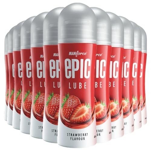 Manforce Epic Lube, Strawberry Flavoured Lubrication Gel 60ml x Pack of 12