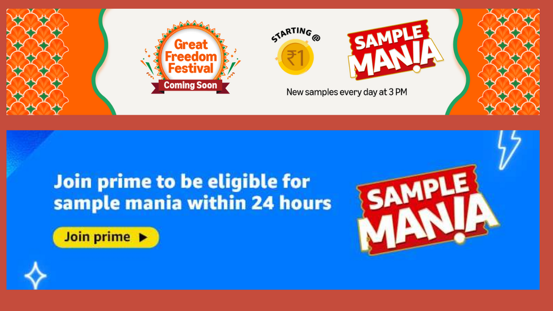 Amazon ₹1 Sample Deals Coupons, Eligibility, and How to Get