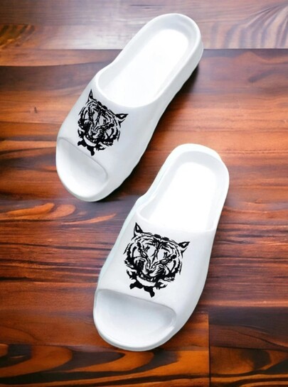 KAPYANSH Comfort Trendy Stylish Slip-On Slipper, Flip Flops & Slides For Men Men Slides (White , 8)