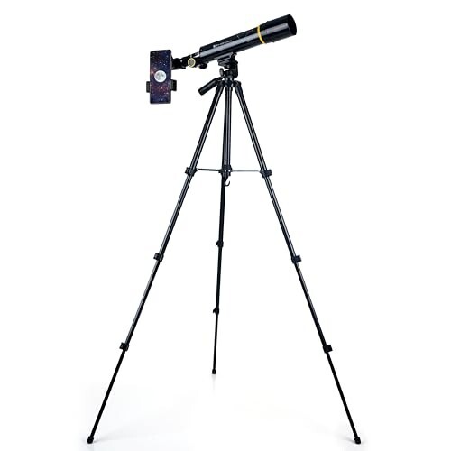 Zhizuka ZH400 Telescope 50mm Aperture 400mm Refractor with Phone Mount and Long Portable Tripod Stand Astronomical Refracting Scope for Kids Beginners and Adults with Phone Adapter