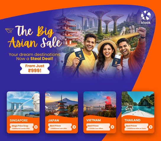 Klook The Big Asian Sale - From Rs 999