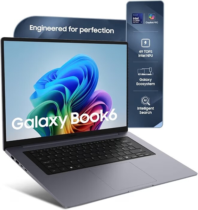 Samsung Galaxy Book6 (Gray, 16GB RAM, 512GB SSD) | Intel Core Ultra 7 (Series 3) | 