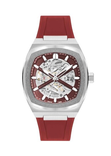 Lee Cooper Automatic Skeleton Red Tonneau Dial Men's Watch - LC07902.388
