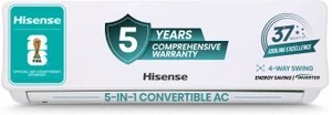 Hisense 2025 Model 1.5 Ton 5 Star Split Inverter AC ((AS-18TR4R5EI,AS-18TR4R5EO), White)