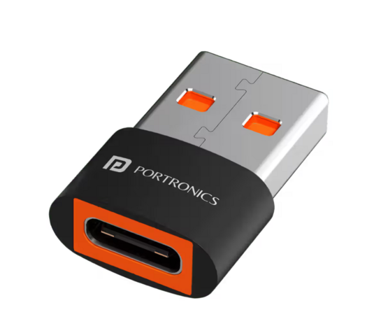 Instamart : Portronics Bridge X Type C to USB-A Connector - Black 