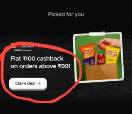Fampay - get 100rs Cashback on bigbasket order above 99rs (maybe user specific)