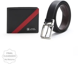 SWISS MILITARY Wallet & Belt Combo (Multicolor)