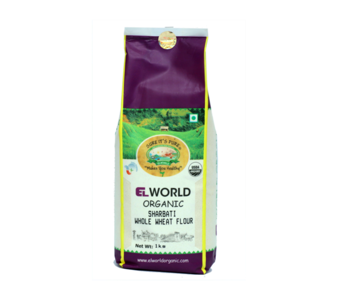 Digihaat - Elworld Agro Organic Whole Sharbati Wheat Flour 1kg
