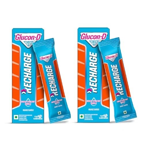 Glucon-D Recharge Energy & Hydration Orange Flavour Drink 18g Sachets (Pack of 10)