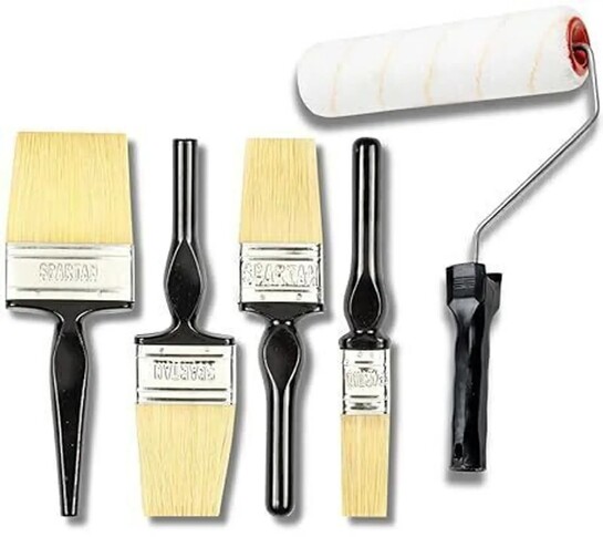 ALF Wall Paint Brush Set (1"-4")& 9"Cotton Roller | Synthetic Bri...more