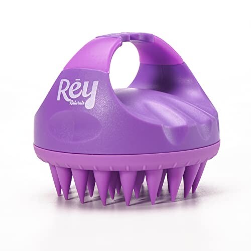 Rey Naturals Hair Scalp Massager Shampoo Brush Pink Color (Purple)
