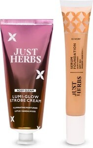 Just Herbs Strobe Cream & Dewy Serum Foundation Ivory SPF 30+ | Pack of 2 