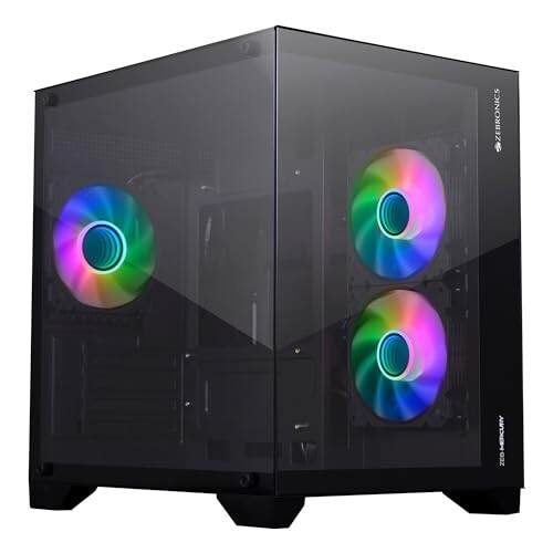 ZEBRONICS Mercury Premium Gaming Chassis with Support for mATXs (Black)