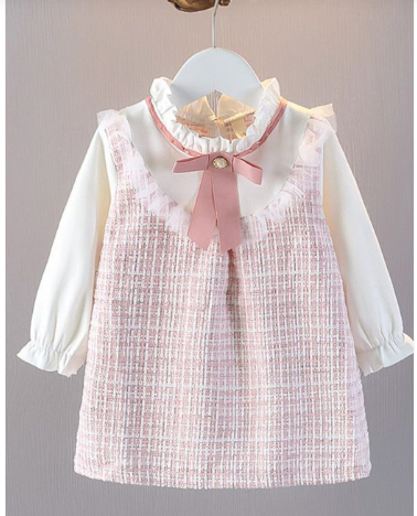 YK Girls Self Design A-Line Dress