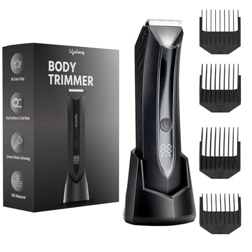 Lifelong Body Trimmer for Men All in One|Private Parts & Body Trimmer for Man|Waterproof Groomer for Chest, Arms, Underarms, Pubic Hair, Legs|Clean Shave Full Body Shaver|Ceramic Blade|100Min Runtime