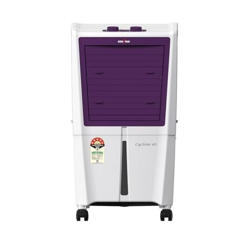Kenstar CYCLONE HC 40L Personal Air Cooler | 5-Star BEE Rating | White & Purple