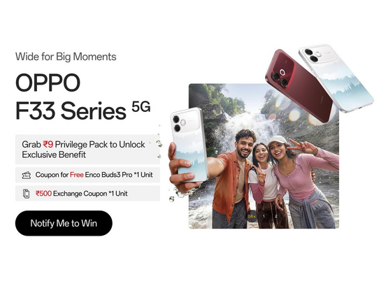 Livestream Offers - Oppo F33 Series ₹9 Privilege pack - Enco Buds3 Pro *1 + OPPO Official Exchange coupon ₹500