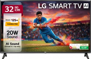 LR600 80 cm (32 inch) HD Ready LED Smart WebOS TV with Alpha5 Gen 6 AI Processor 125+ Free LG Channels AI 