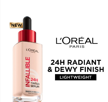 LOreal Paris Infallible 24H Lightweight Tinted Serum Foundation 30ml - Very Light 0.5-2