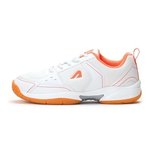 Boldfit Badminton Shoes for Man Lightweight Non Marking Shoes for Badminton White Orange - 11