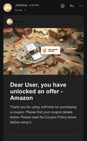 Earn amazon,bookmyshow,bata gift vouchers for free from jio financial app