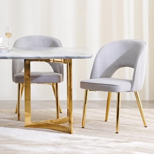 Home Centre Dining Chair Vogue Metal 2 Dining Chairs | Metal Dining Chairs for Dining Room|(Grey) 1 Year Warranty