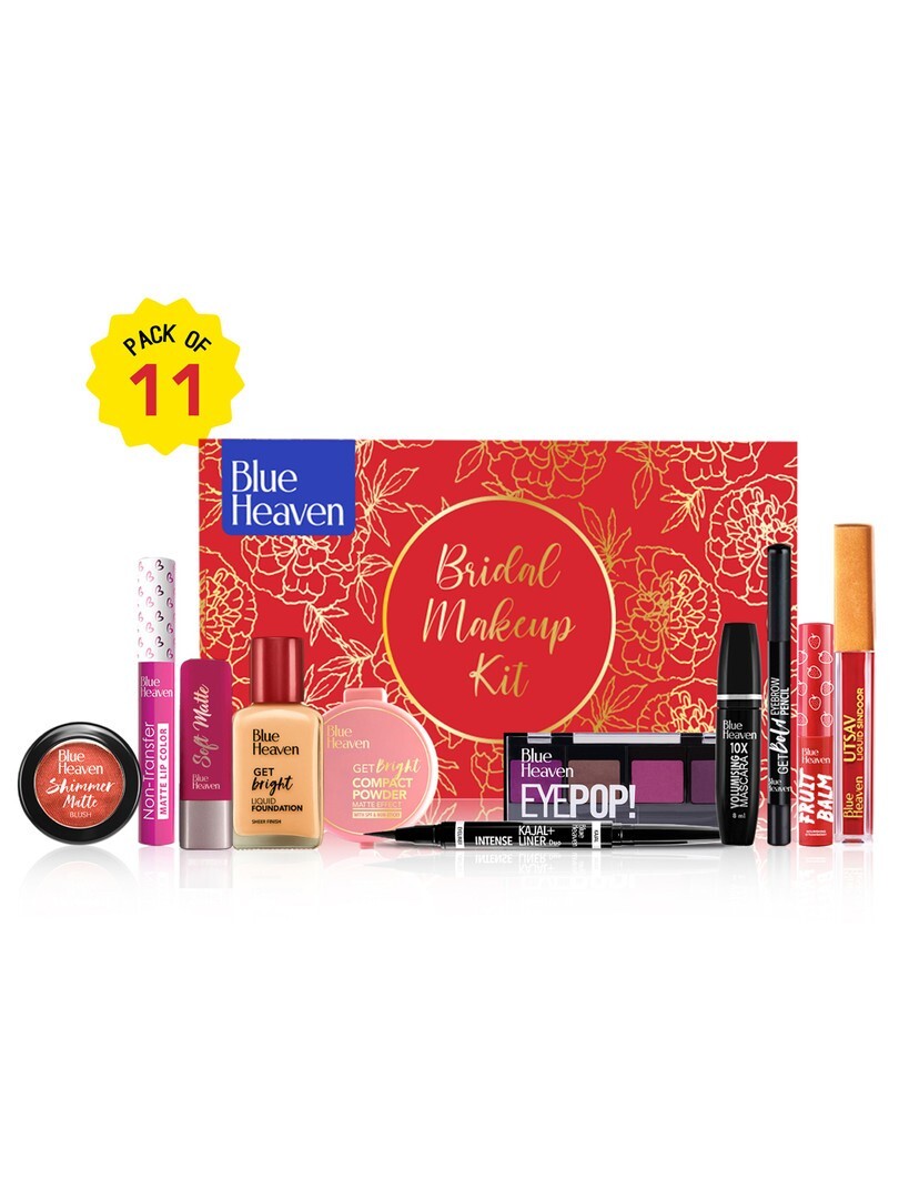 Blue Heaven Set Of 11 Bridal Makeup Kit 45.55ml + 40.2gm 