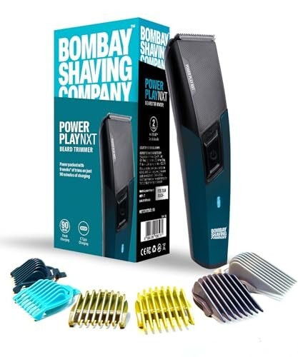 Bombay Shaving Company Power Play NXT Trimmer,  90 mins run time with Type C, 6 comb 
