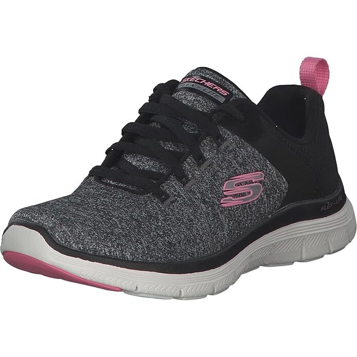size UK3 Skechers Women Flex Appeal 4.0 Lace Up Shoe (colour BLACK/PINK) 