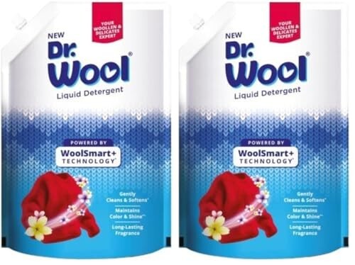 Dr.Wool By Jyothy Labs Liquid Detergent 1KG Pouch (Pack of 2)