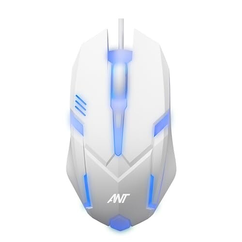 Ant GM46 Wired Optical Gaming Mouse | 2400 DPI Sensor | Mac & Linux_ White