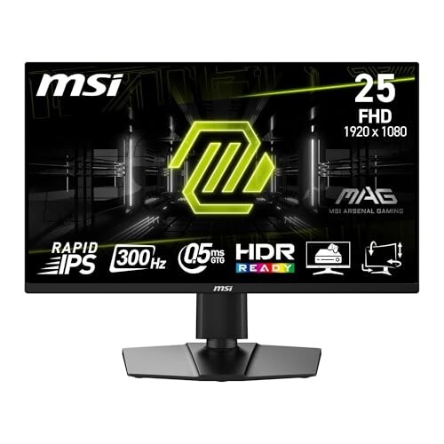 MSI MAG 255PXF 24.5 Inch FHD Gaming Monitor - 1920 x 1080 Rapid IPS Panel, 300 Hz / 0.5ms