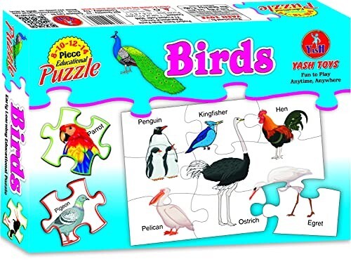 Educational Transport Vehicle Puzzle for Kids, Includes 8-14 Pieces of Fun Puzzle (Birds)