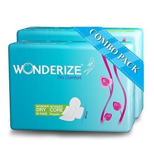 Wonderize Dry Comfort Sanitary Napkins Super Saver Pack, 40 Pads (Combo of 2)