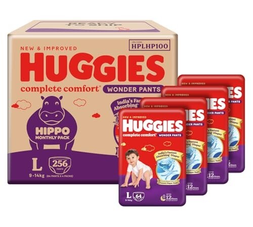 Huggies Complete Comfort Wonder Pants Large Size, 256 Count 