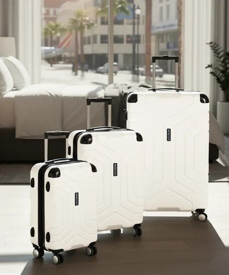 KILLER Hard Body Set of 3 Luggage 8 Wheels - Spider- Combo Set-3( 30"+26"+22") - White