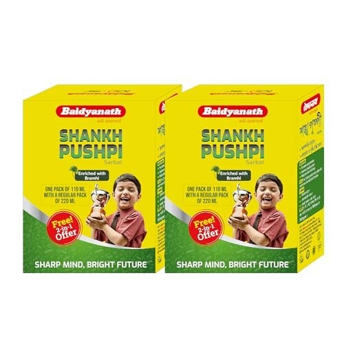 Baidyanath Shankhapushpi Sharbat - 220 ml with Free Sharbat - 110 ml (Pack of 2)