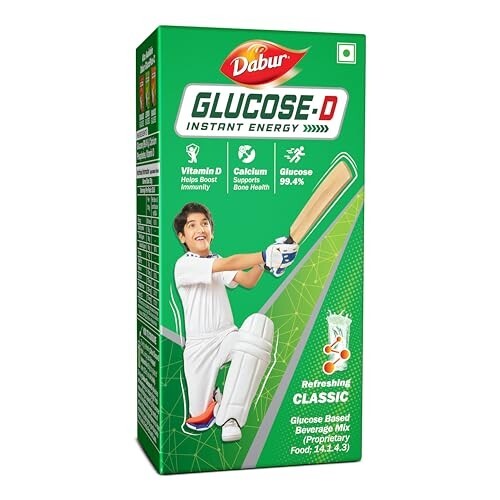 Dabur Glucose-D Instant Energy Drink Powder - 1kg (Carton) | Enriched with Vitamin D & Calcium | Quick Energy Replenishment Formula | Easy to Mix Refreshing Drink
