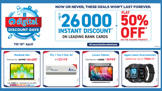 Reliance Digital Discount Days Live: 50% Off & MacBook Neo at ₹64,400