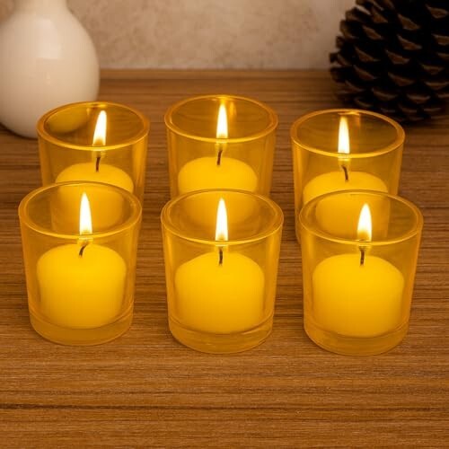Pure Source India Votive Glass– Pack of 6 (Yellow)