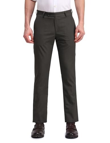 Arrow Textured Tapered Fit Formal Trousers 