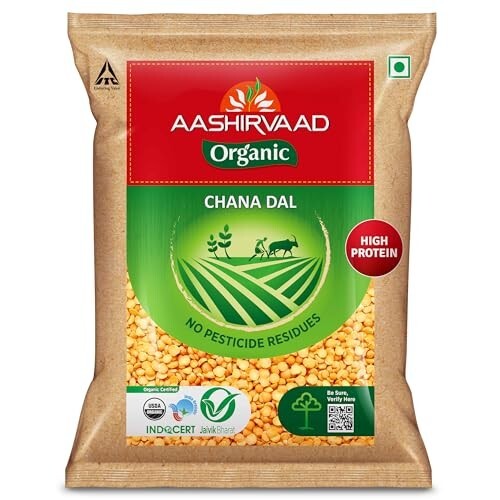 Aashirvaad Organic Chana Dal, 1 Kg, 100% Organic Chana Dal, Rich in Protein