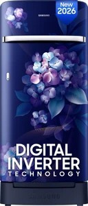 Samsung 215 L Direct Cool Single Door 5 Star Refrigerator with Base Drawer (Hydrangea Blue, RR23H2H35HS/HL)