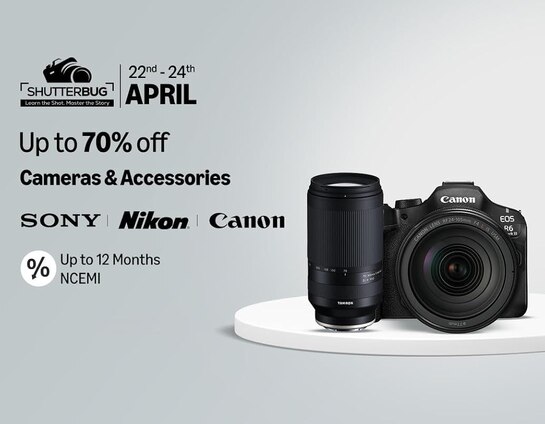 Shutterbug Fest - Upto 70% off Cameras & Accessories + upto 10% instant bank discount [22nd-24th April]