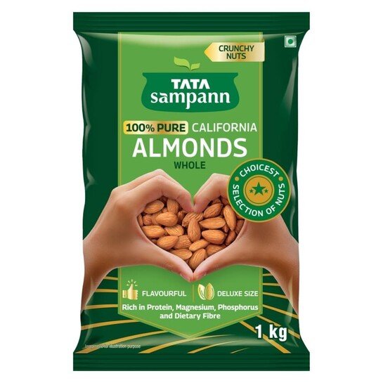 Amazon NoW- Tata Sampann Pure California Almonds Whole, 1kg, 