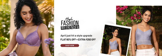 Zivame - High Fashion Weekender | Flat 60% OFF + Extra 250 OFF