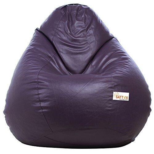 Sattva Classic Teardrop Shape Bean Bag Cover (Without Beans) XL Size - Purple